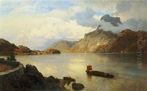 The Traunkirchen At Traunsee by Hans Frederick Gude