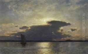 A Calm Sea Under Evening Clouds by Hans Frederick Gude