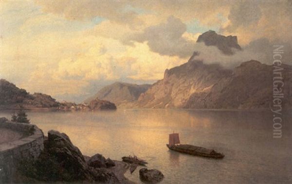 Traunstein Mit Traunkirchen Am Traunsee Von Der Strase Nach Ebensee In Der Nahe Vom Monument Aus - view 1