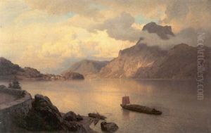 Traunstein Mit Traunkirchen Am Traunsee Von Der Strase Nach Ebensee In Der Nahe Vom Monument Aus Traunstein Mit Traunkirchen Am Traunsee Von Der Strase Nach Ebensee In Der Nahe Vom Monument Aus