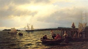Fiskere Som Bringer Fangsten I Land Fiskere Som Bringer Fangsten I Land