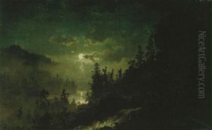 Manskenslandskap Med Ryttare by Hans Frederick Gude