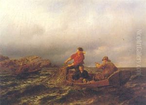 Hauling In The Nets by Hans Frederick Gude