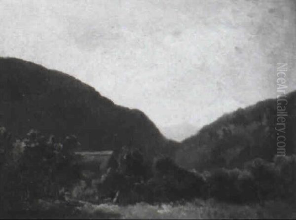 Bergige Landschaft Mit Hutte - view 1