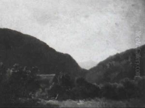Bergige Landschaft Mit Hutte