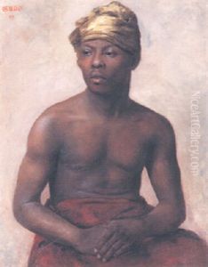 Homme Noir Au Turban Jaune by Nils Gude