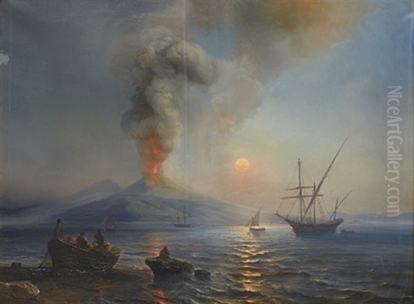 The Gulf Of Naples With Vesuvius In The Background - view 1