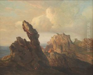 Felsige Meereskuste by Theodore Gudin