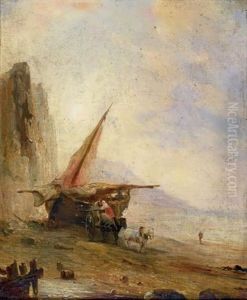 Retour De Peche, Chargement De La Charrette by Theodore Gudin