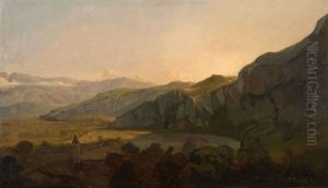 Vue De La Campagne Suisse by Theodore Gudin
