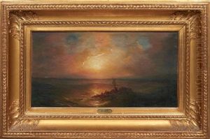 Marine Au Soleil Couchant by Theodore Gudin