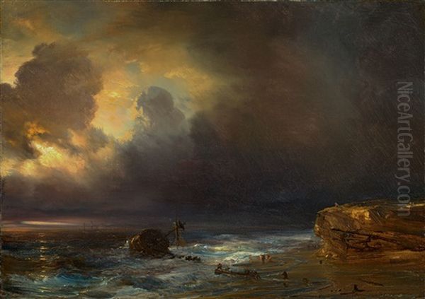 Coastal Scene By Moonlight - view 1