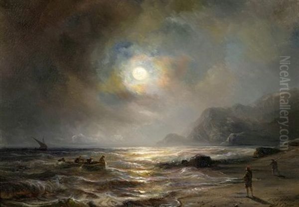 Strandszene Bei Vollmond - view 1