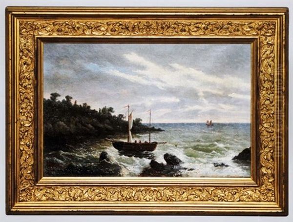 Coastal Seascape With Boats - view 1