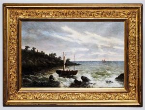 Coastal Seascape With Boats by Theodore Gudin