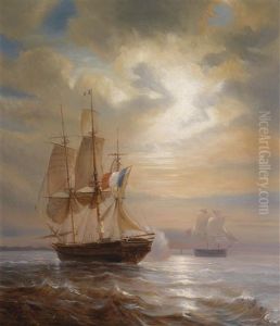 Segelschiffe In Der Abenddammerung