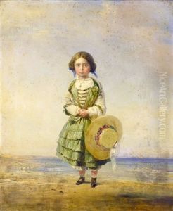 Portrait D'elisabeth, Fille Du Peintre Et Filleule De La Tzarine Maria Fedorovna, Sur La Plage