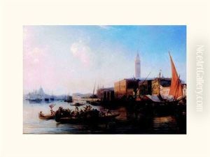 Vue De Venise, Le Depart Pour La Fete Du Lido