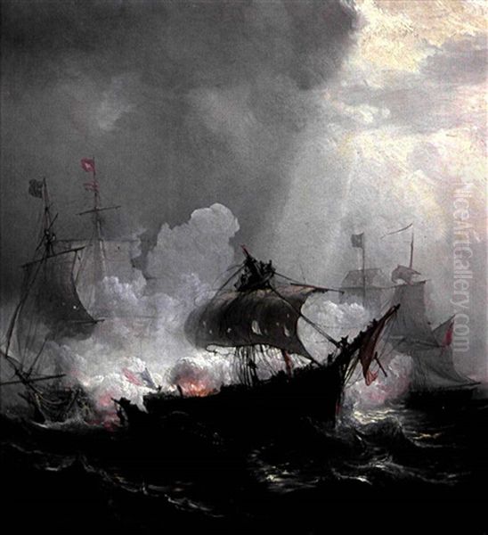 Combat Naval Entre Trois Voiliers - view 1