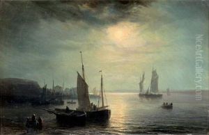 Retour De Peche Au Clair De Lune by Theodore Gudin