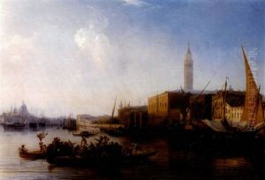 Vue De Venise, Le Depart Pour La Fete Du Lido