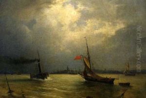 Bateaux En Mer. by Theodore Gudin