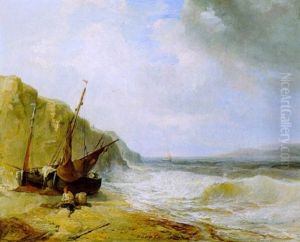 Fischer An Der Felskuste by Theodore Gudin