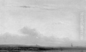 Kustenlandschaft Bei Sonnenuntegang by Theodore Gudin