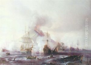 The Battle Of Alicudi Off Stromboli, 8th. January, 1676