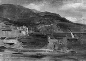 Im Hafen Von Amalfi by Theodore Gudin