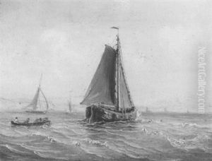 Zeilschip Op Kalme Zee by Theodore Gudin