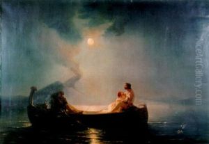 Les Amants Au Clair De Lune by Theodore Gudin