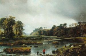 A View Of The Park Of Seaton, Scotland by Theodore Gudin