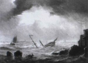 Cote Rocheuse Animee by Theodore Gudin