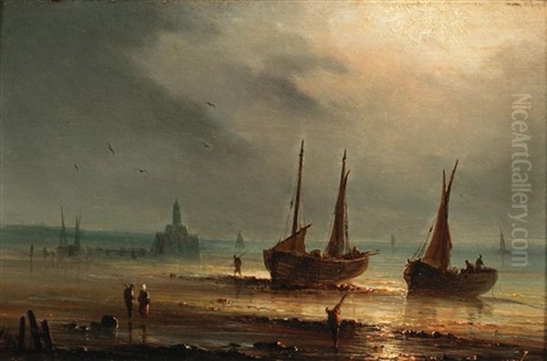 Coastal Scene In The Moonlight - view 1