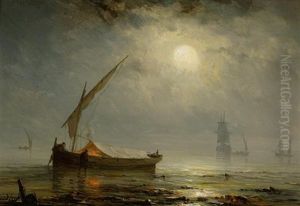 Boote Im Mondschein by Henriette Gudin