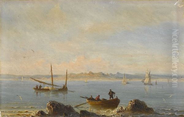Kustenlandschaft Mit Booten Und Figurenstaffage - view 1