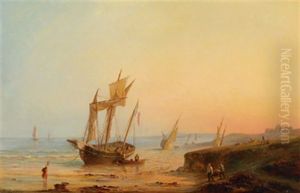 Segelschiffe An Der Kuste by Henriette Gudin