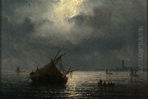 Bateaux De Peche Au Clair De Lune by Henriette Gudin