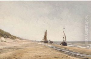 Fishing Boats At Low Tide