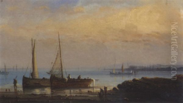 Sailing Vessels At Low Tide - view 1
