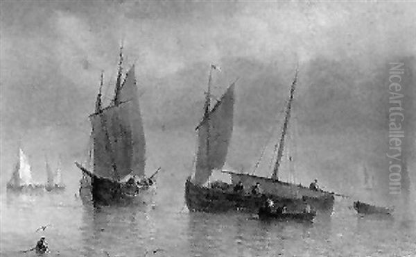 A Fishing Vessel Lowering Its Sails - view 1