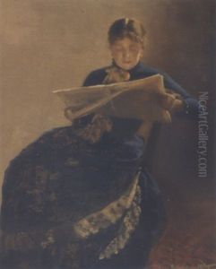 Avislaesende Dame by Johan Gudmundsen-Holmgreen