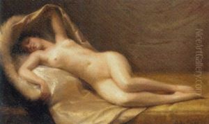 A Reclining Nude by Gaston Edouard Guedy