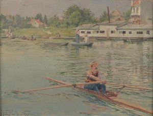 Rameur A Bry Sur Marne by Ferdinand Joseph Gueldry