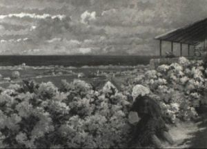 Hortensias A Ploumanac'h, Avec A L'arriere Plan Le Port Vu De La Clarte by Ferdinand Joseph Gueldry