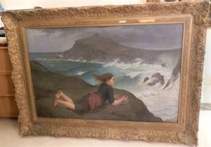 Femme Sur La Falaise by Amedee Guerard