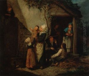 Le Repos De La Famille Du Paysan by Amedee Guerard