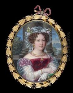 Portrait De Marie - Isabelle D'espagne (1789 - 1848), Reine Des Deux - Siciles by Bernhard von Guerard