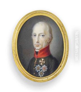 Francis I (1768-1835), Holy Roman Emperor And Emperor Of Austria 1806-1835, In Green Coat With Red Collar, Wearing The Order Of The Golden Fleece by Bernhard von Guerard